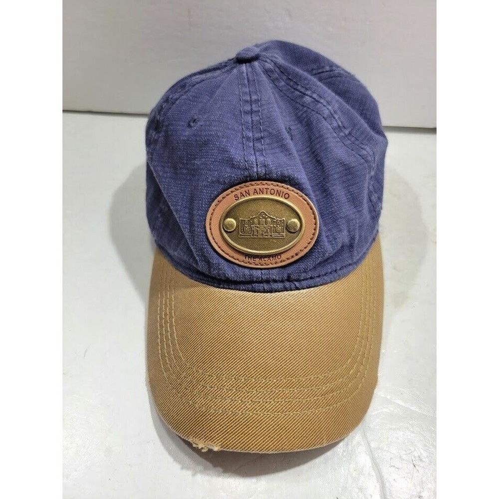 The Alamo San Antonio Men's Adjustable Strapback Baseball Hat Cap Blue Brown